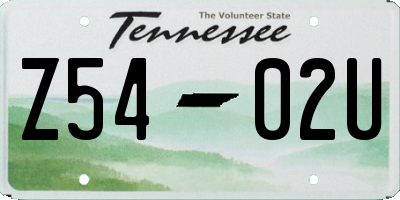 TN license plate Z5402U
