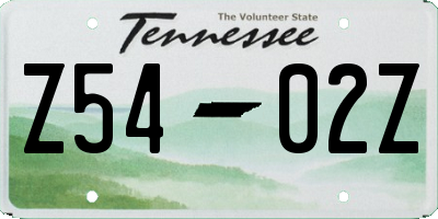 TN license plate Z5402Z