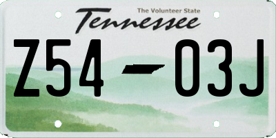 TN license plate Z5403J