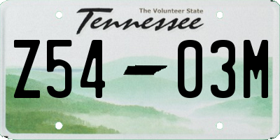 TN license plate Z5403M