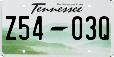 TN license plate Z5403Q
