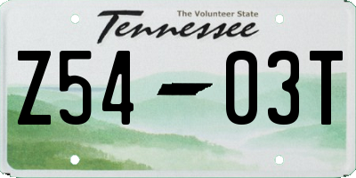 TN license plate Z5403T
