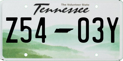TN license plate Z5403Y