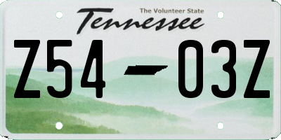 TN license plate Z5403Z