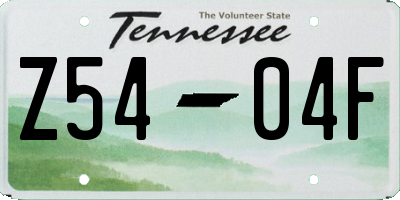 TN license plate Z5404F