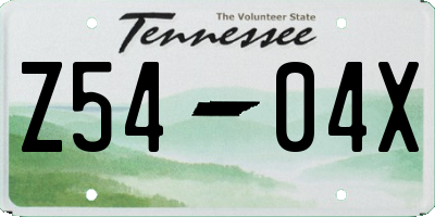 TN license plate Z5404X