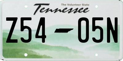 TN license plate Z5405N