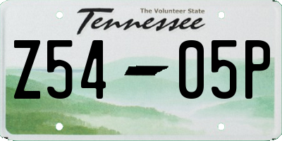 TN license plate Z5405P