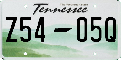 TN license plate Z5405Q
