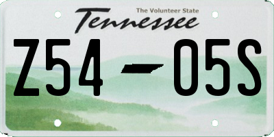 TN license plate Z5405S