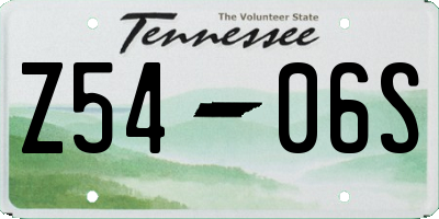 TN license plate Z5406S