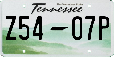 TN license plate Z5407P