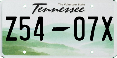 TN license plate Z5407X
