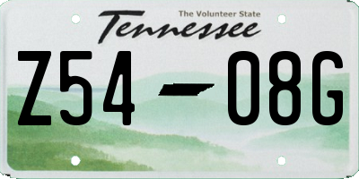 TN license plate Z5408G