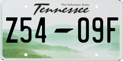TN license plate Z5409F