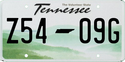 TN license plate Z5409G
