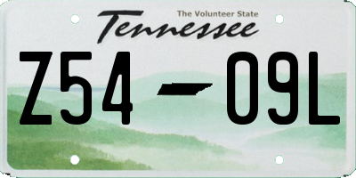 TN license plate Z5409L
