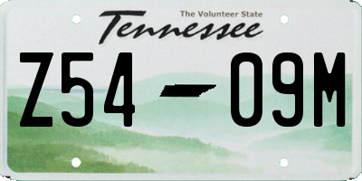 TN license plate Z5409M
