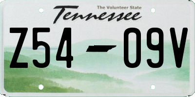 TN license plate Z5409V