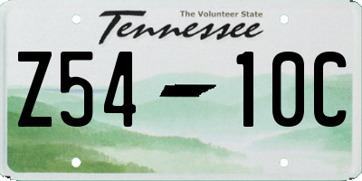 TN license plate Z5410C