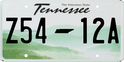TN license plate Z5412A