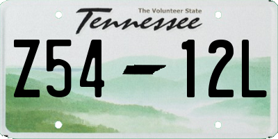 TN license plate Z5412L