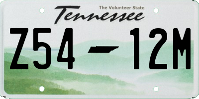 TN license plate Z5412M