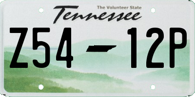 TN license plate Z5412P