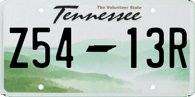 TN license plate Z5413R
