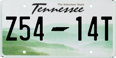 TN license plate Z5414T