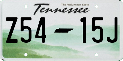 TN license plate Z5415J