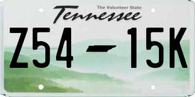 TN license plate Z5415K
