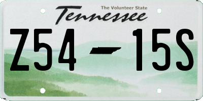 TN license plate Z5415S