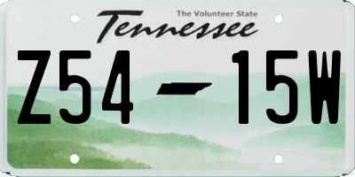 TN license plate Z5415W