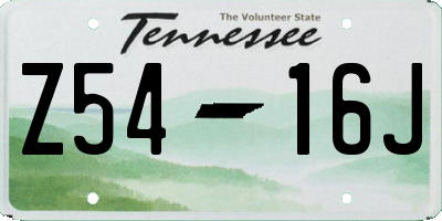TN license plate Z5416J