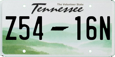 TN license plate Z5416N