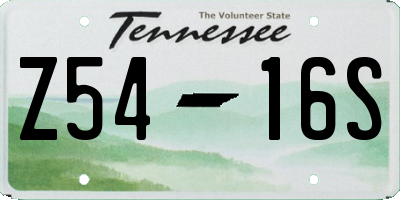 TN license plate Z5416S