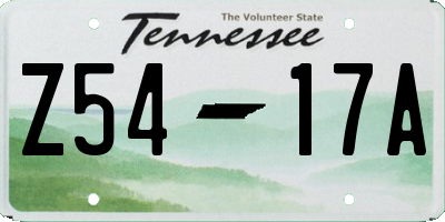 TN license plate Z5417A