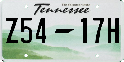 TN license plate Z5417H