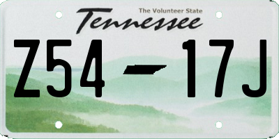 TN license plate Z5417J