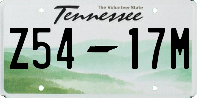TN license plate Z5417M