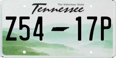 TN license plate Z5417P