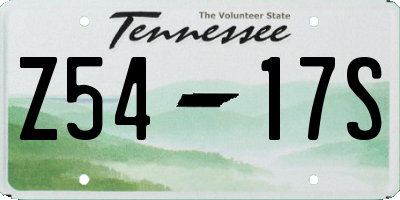 TN license plate Z5417S