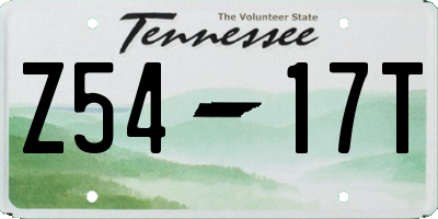 TN license plate Z5417T