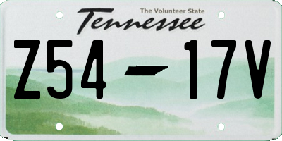 TN license plate Z5417V
