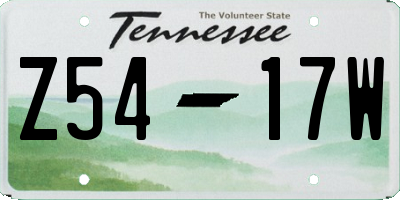 TN license plate Z5417W