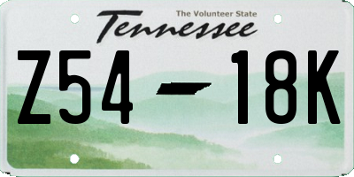 TN license plate Z5418K