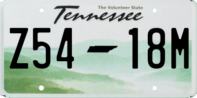 TN license plate Z5418M