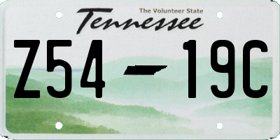 TN license plate Z5419C