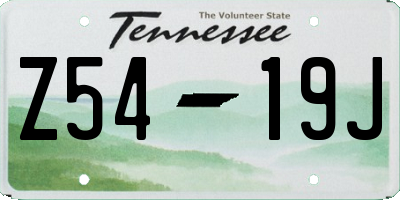 TN license plate Z5419J